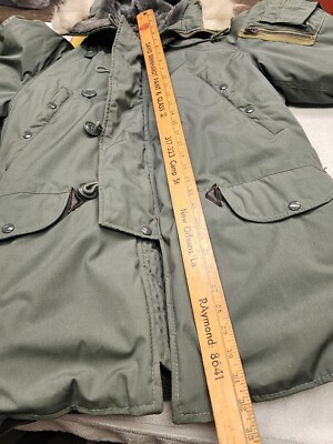 Vintage 70s N-3B Parka Mens Small Military Coat USA Sage Vintage 70s N-3B Parka Mens Small Military Coat USA Sage