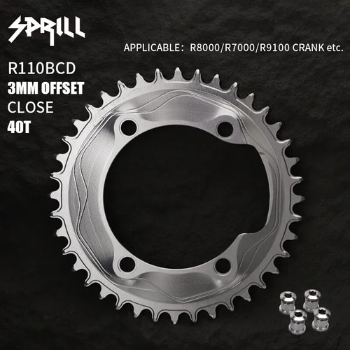 Light 110BCD Bike Chainring 3mm Offset Narrow Wide Chainwheel for 9-12 Speed - Picture 23 of 45