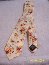 Men's Floral Neck Tie Perry Ellis Portfolio 3" At Widest New