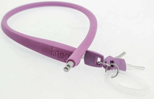KNOG PARTY FRANK 620mm Cable Bike Lock With Bracket Grape Purple Keyed Steel NEW - Picture 4 of 4