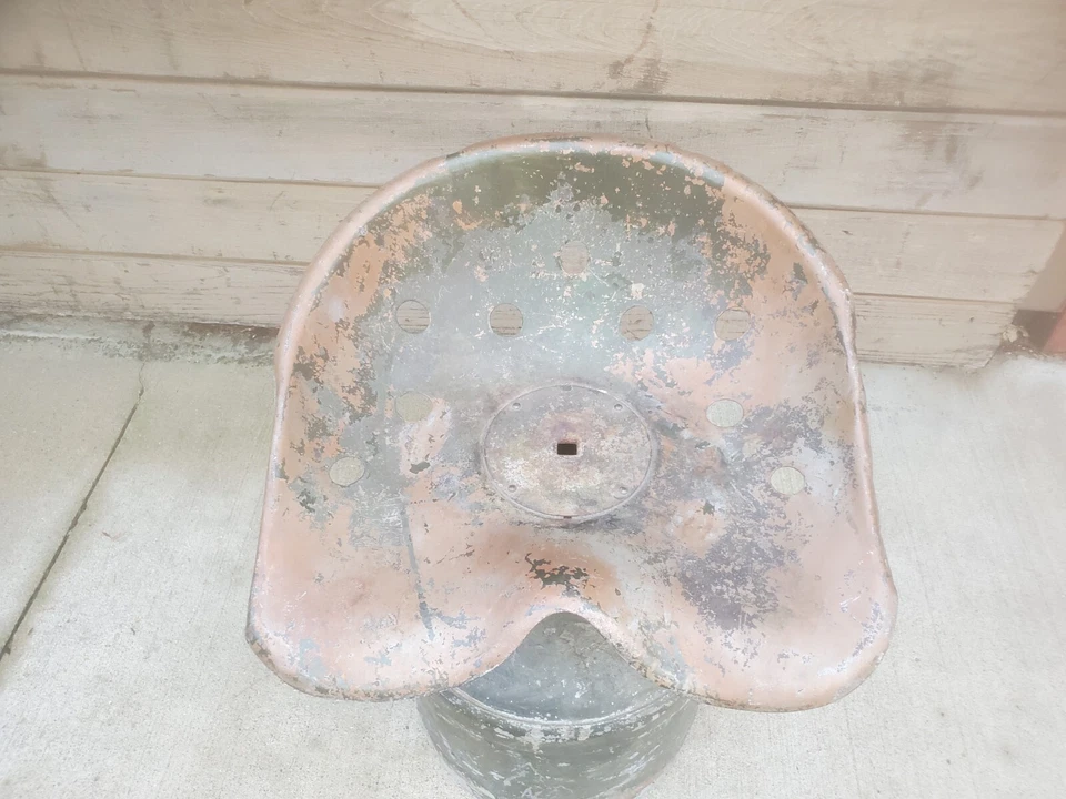 Lata de leche de metal asiento tractor wapsie lechería 24" de alto porche garaje patio decoración  Foto 2 de 4