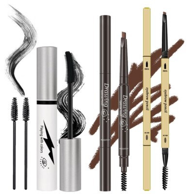3 Different Eyebrow pencil,Mascara Long Lasting, Smudge-Proof, Silk Fiber...