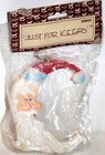 SANTA CLAUS Face Shape as CRESCENT MOON Christmas 4" ORNAMENT Vintage New in Pkg — photo 1