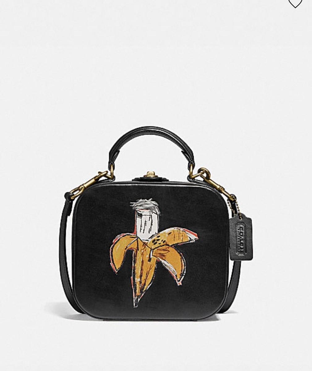 NWT COACH X JEAN - MICHEL BASQUIAT BLACK SQUARE BAG CROSSBODY 6898