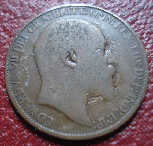 1908 BRITISH HALF PENNY IN GOOD-VG CONDITION - Picture 2 of 2