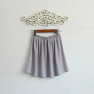 Lady Chiffon Slip Skirt Underskirt Petticoat Half Safe Elastic Waist Solid Color