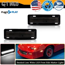 L+R White LED Front Side Marker Lights For 1982-92 Chevy Camaro Pontiac Firebird