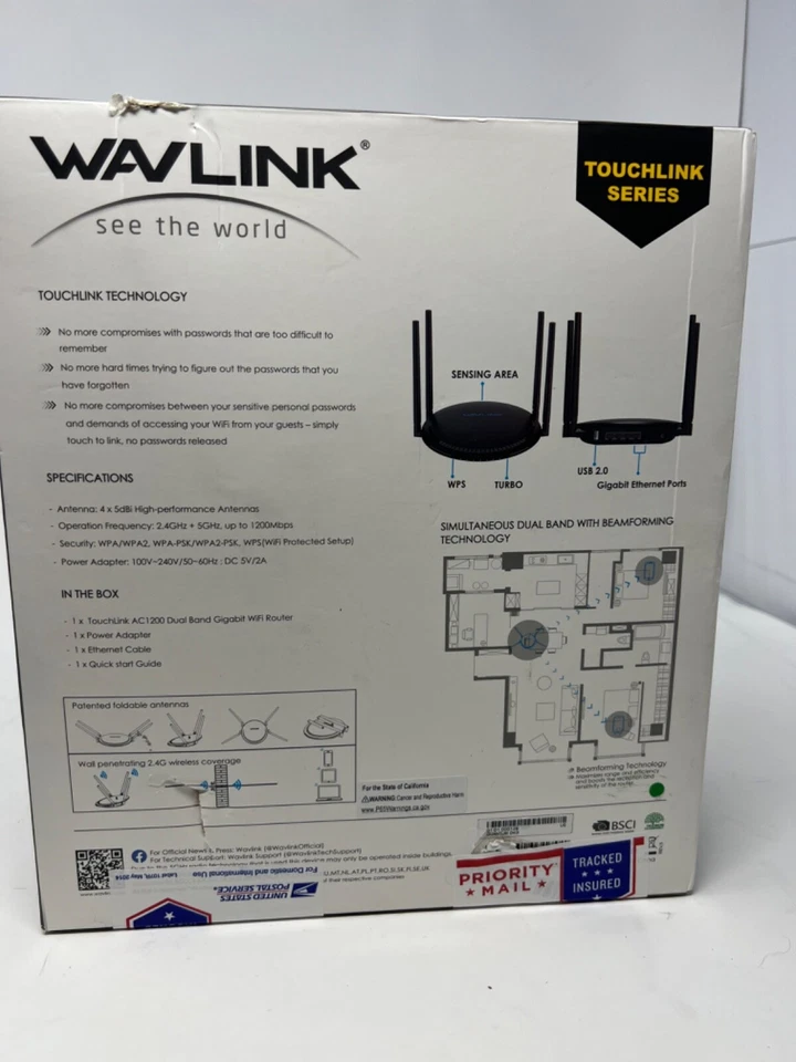 WAVLINK AC1200 WiFi Router Wireless Internet Router Dual Band 2.4/5GHZ NIB - Image 2 of 4