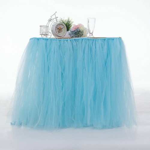 Tutu Tulle Table Skirt Tablecloth Wedding Birthday Party Baby Cute Romantic Deco - Picture 4 of 23