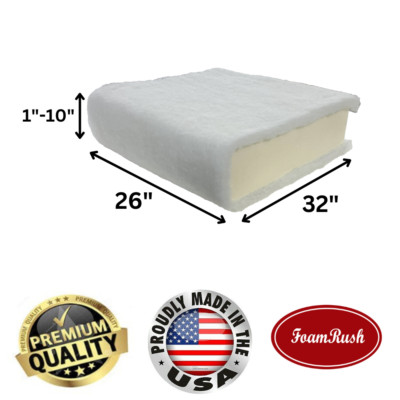 26'' x 32'' High Density Foam Dacron/Batting Wrap Seat Replacement Cushion USA