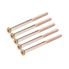 M8x120mm Furniture Screw Hex Socket Machine Screws Zinc Plated Half Thread 5Pcs