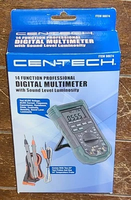 Cen-Tech 14 Function Professional Digital Multimeter w/Sound Level #98674 - Image 1 of 3