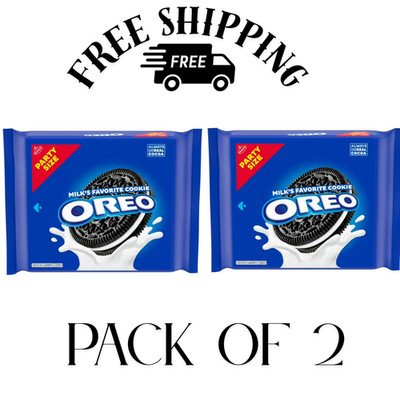 (PACK OF 2) OREO Chocolate Sandwich Cookies, Party Size, 24.16 oz