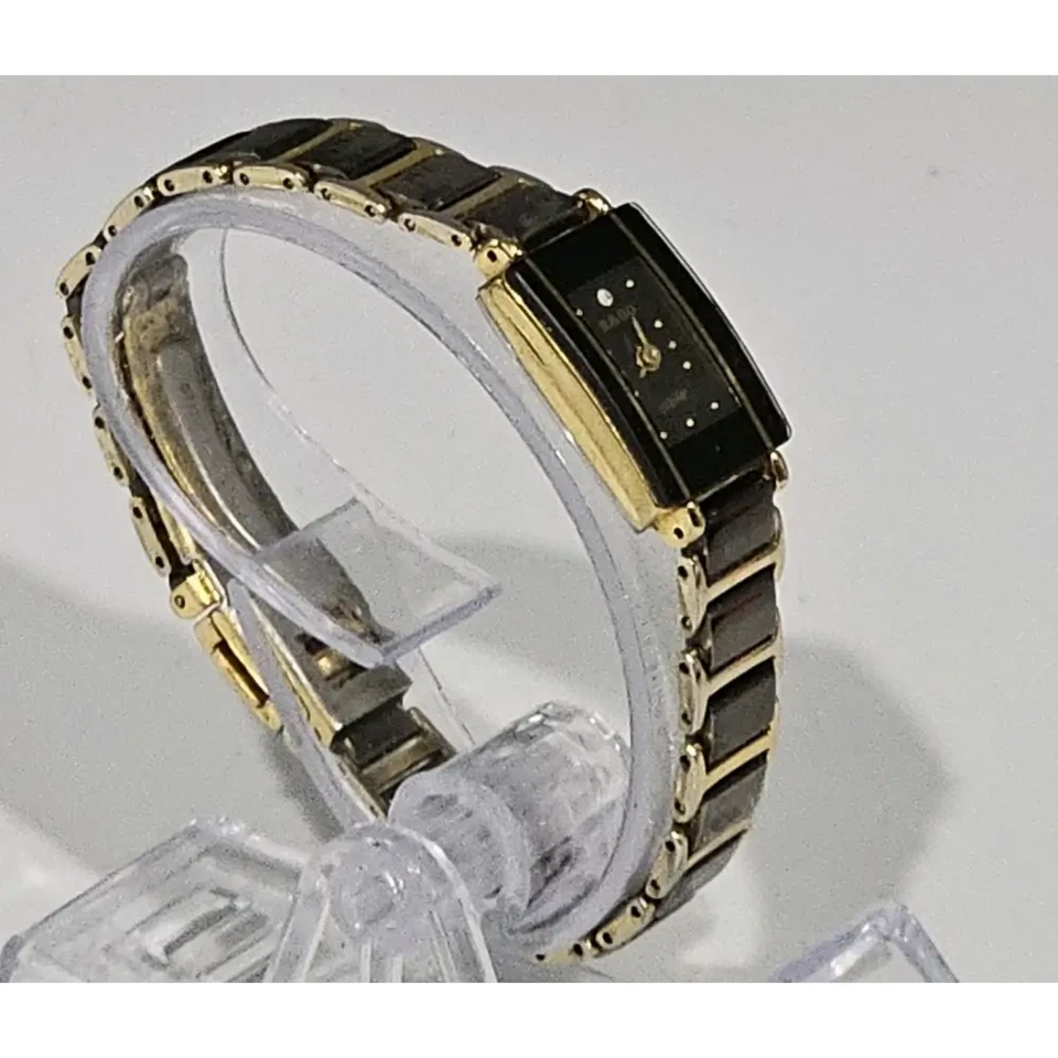 Rado Jubile Gold Tone & Black Ceramic Quartz Women's Analog Watch - image 3 of 4