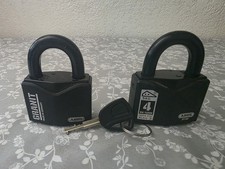 Two 2 Padlocks Abus GRANIT 37/55 W/ Key Working Brand New High Security