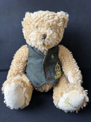 Official Harrods London Green Tweed Vest Teddy Bear Plushie Toy Souvenir Gift