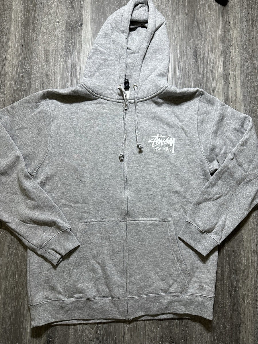 Stussy New York Chapter Full Zip Hoodie Mens Large Gray NWOT NOS