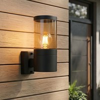 AußEnleuchte Wandlampe Fassadenleuchte Balkonlampe 1-Flammig Up Edelstahl Rauch