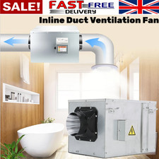 Inline Duct Mounted Ventilation Low Noise Extractor Fan Powerful 300m3/h One-way