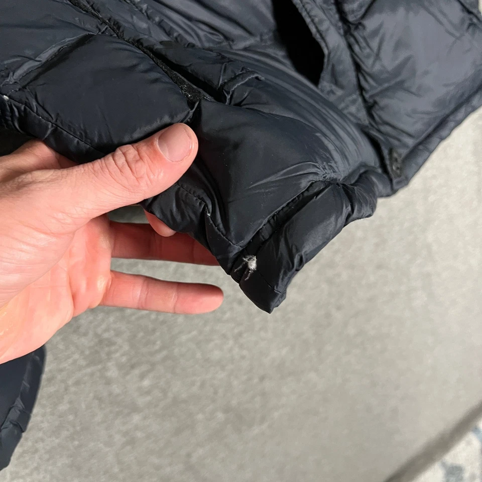 Diesel Puffer Abrigo de Invierno Chaqueta Niños Negro Con Capucha Talla 18/20 Parches Foto 4 de 4