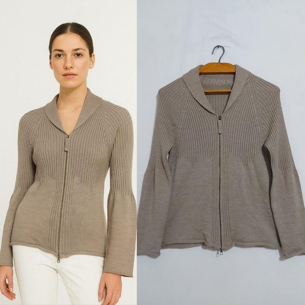 Women Jean Paul Gaultier Sweater Beige Acrylic 40