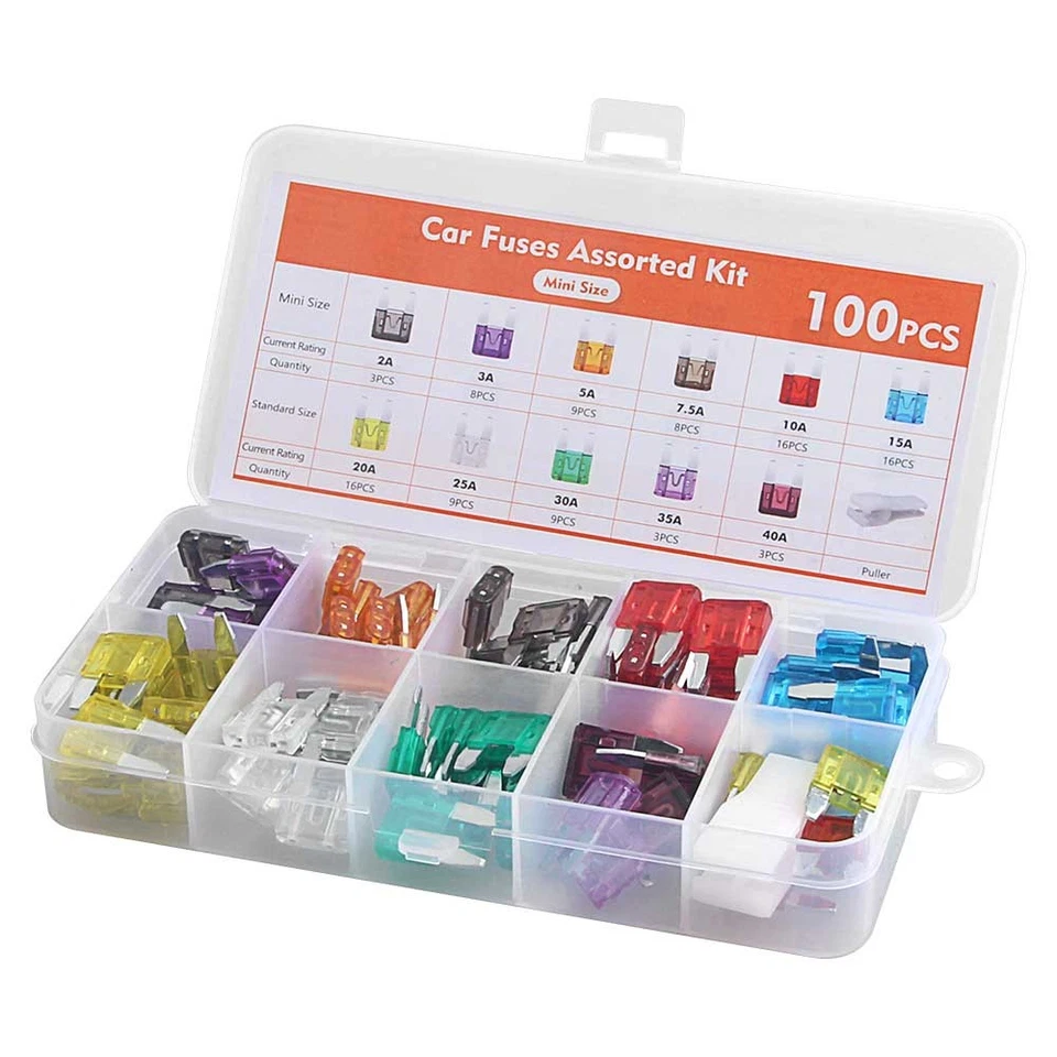 100x Mini Blade Fuses Boxed Assorted Car Van Bike Fuse Set 2 3 5 10 20 30 35 40A - Image 4 of 4