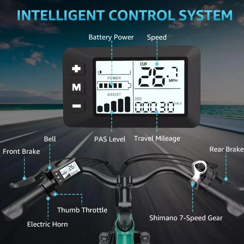 TESWAY Electric Mountain Bicycle 27.5inch 500W Shimano EMTB 7-Speed City e-Bike - Picture 14 of 14