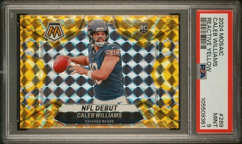 2024 Panini Mosaic Football Caleb Williams #289 RC Reactive Yellow PSA 9