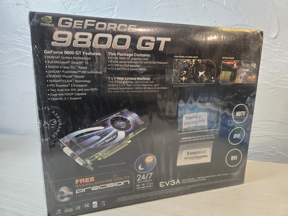 SEALED Vintage EVGA Nvidia GeForce 9800 GT Graphics Card SEE PHOTOS/DESCRIPTION - Image 4 of 4