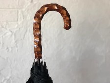 Hand Carved Wooden Umbrella: Unique Design, Artisan Crafted