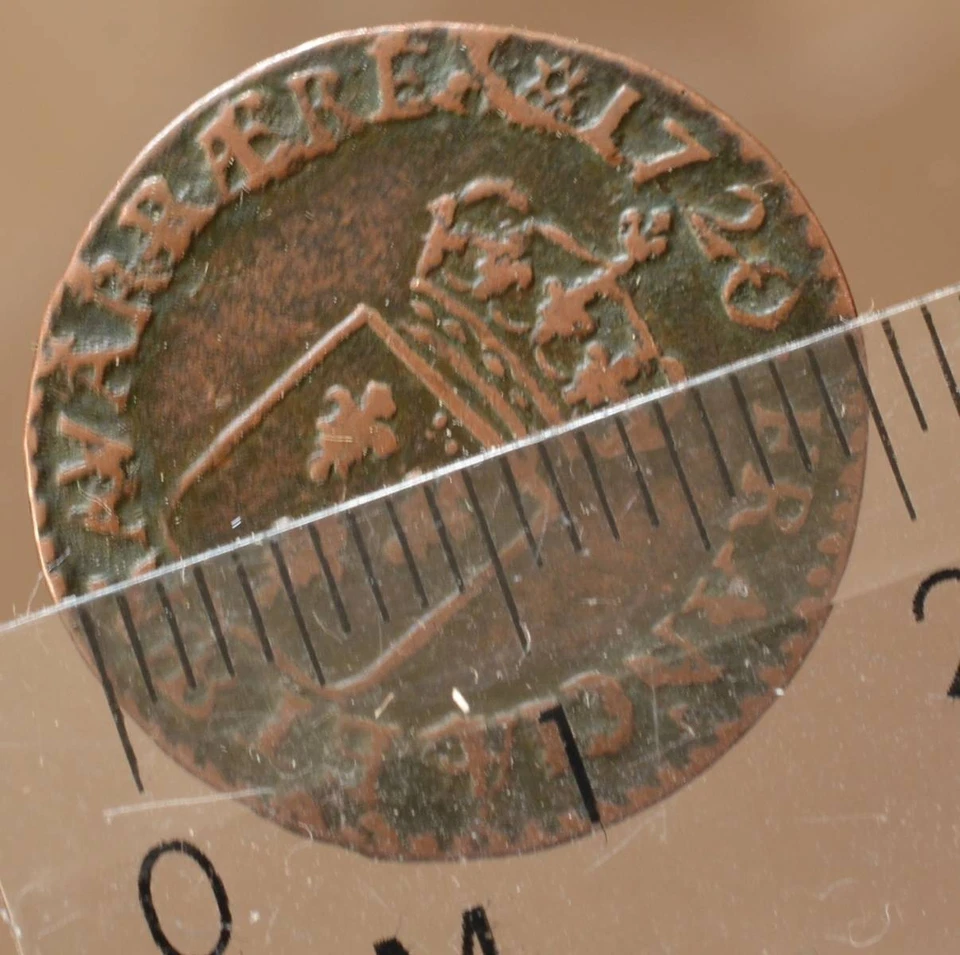 FRANCE LOUIS XV 1720 LIARD ROYAL GENUINE COIN FRENCH COLONY 18th MONEY KING LAW - Image 3 of 3