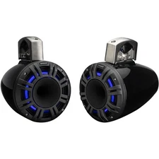 2x Kicker KMTCXL8 8" 500W Peak Power Black LED Tower System Speakers