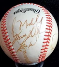 1988 CHICAGO CUBS TEAM (16) GREG MADDUX RYNE SANDBERG AUTOGRAPHED ONL BASEBALL