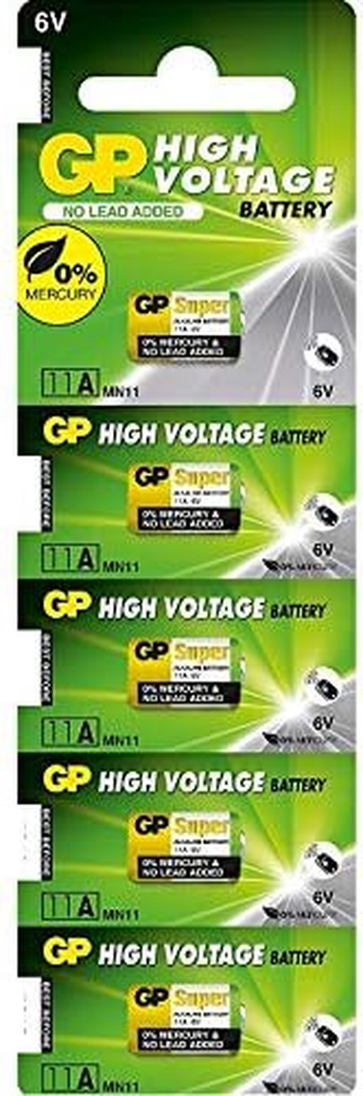 GP Alkaline Battery 11A GP11A L1016 6V - Pack of 5 GP11A-C5