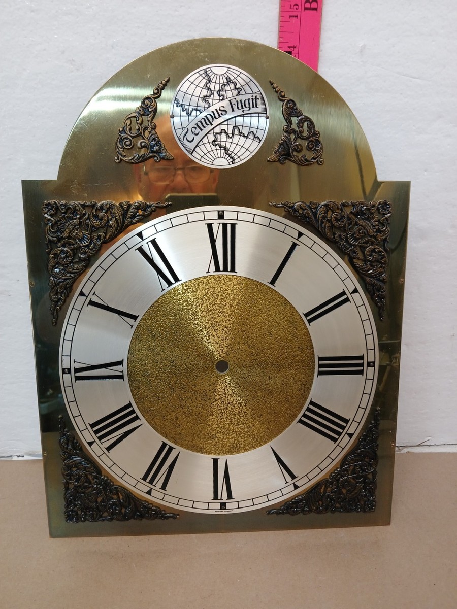Vintage Western Germany Tempus Fugit Grandfather Clock Dial Face