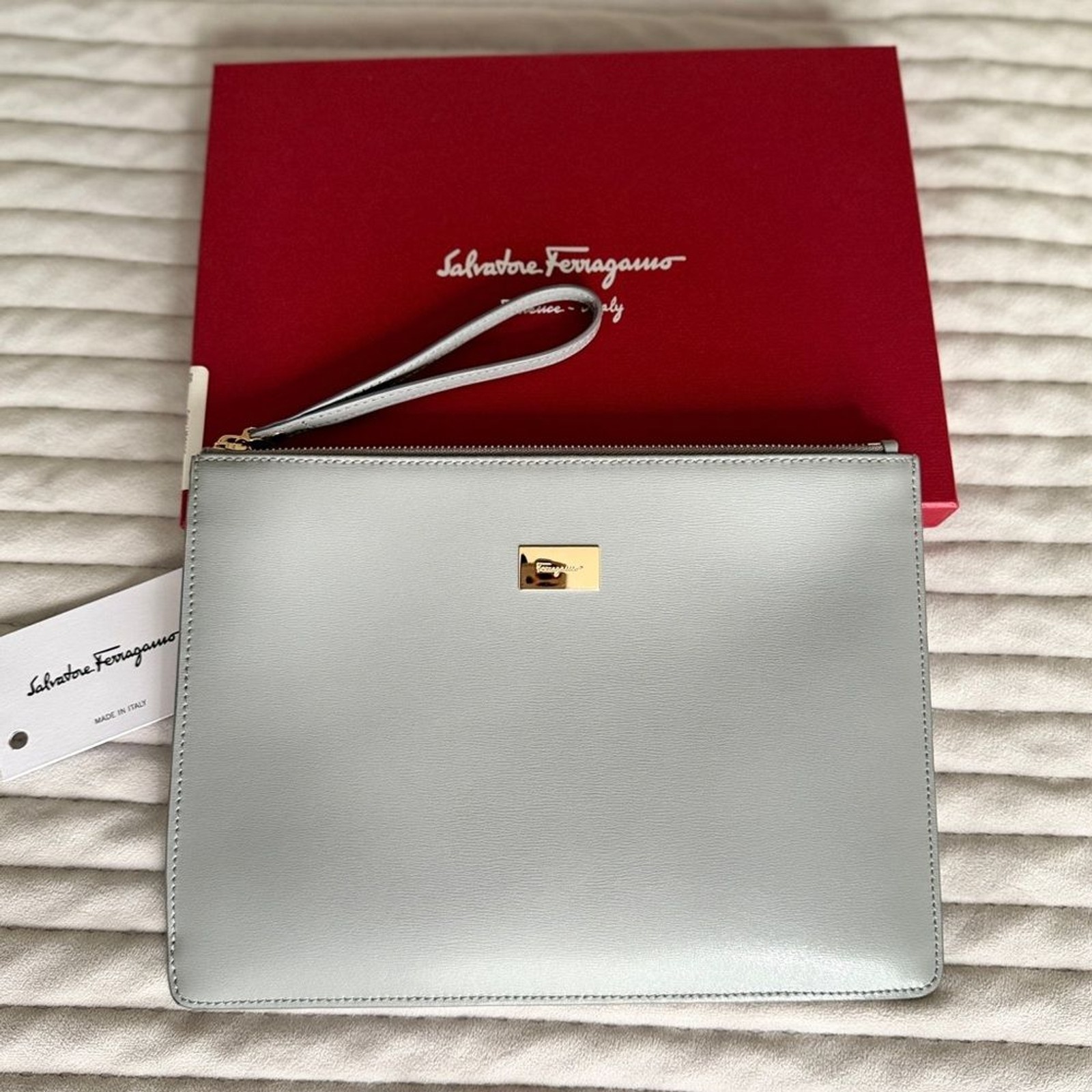 Salvatore Ferragamo Clutch, Wristlet, Leather