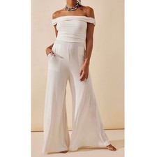 Free People FP Beach jumpsuit Kenna style in a cream/ivory color size XS NWT