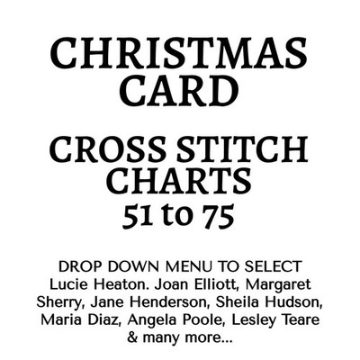Weihnachtskarten Sammlung Kreuzstichkarten 51-75 - Dropdown zur Auswahl.