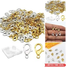 Lobster Claw Clasps 120 Pcs Stainless Steel Gold Silver 7x12mm Jewelry Making