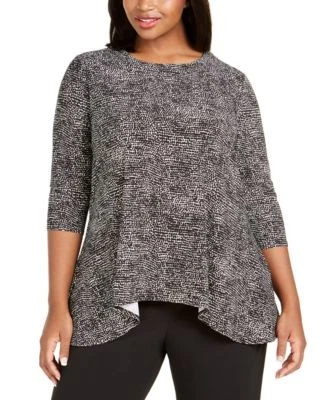 Anne Klein Plus Size Printed Handkerchief Anne 93488047223 2X RT $79.0