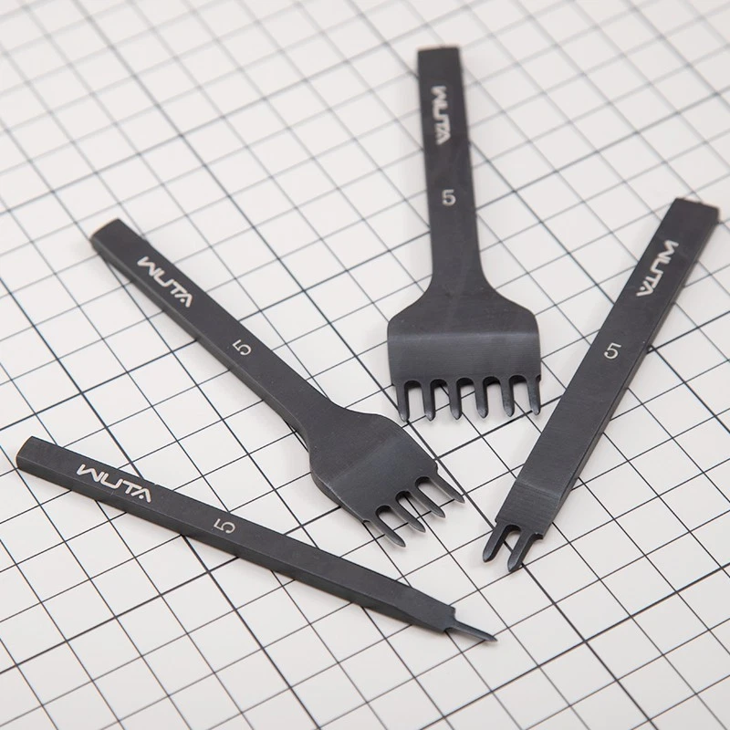 3/4/5/6mm Leather Craft Pricking Iron Diamond Stitching Chisel Hole Punch Tools - Image 3 of 4