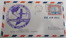 COVER "1929 CACHET of MIAMI AIRPORT DEDICATION   CANCEL (SOtN) CLASSIC BI-PLANE"