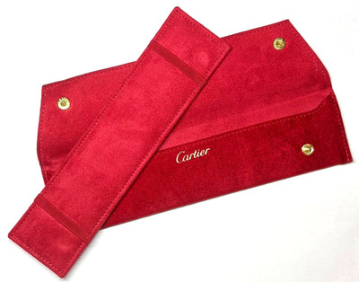 Cartier Red Microfiber Watch Travel Pouch OEM Authentic Storage Case