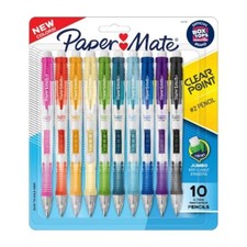 Paper Mate Clear Point 10 Pack 0.7mm Mechanical Pencils, Multicolored