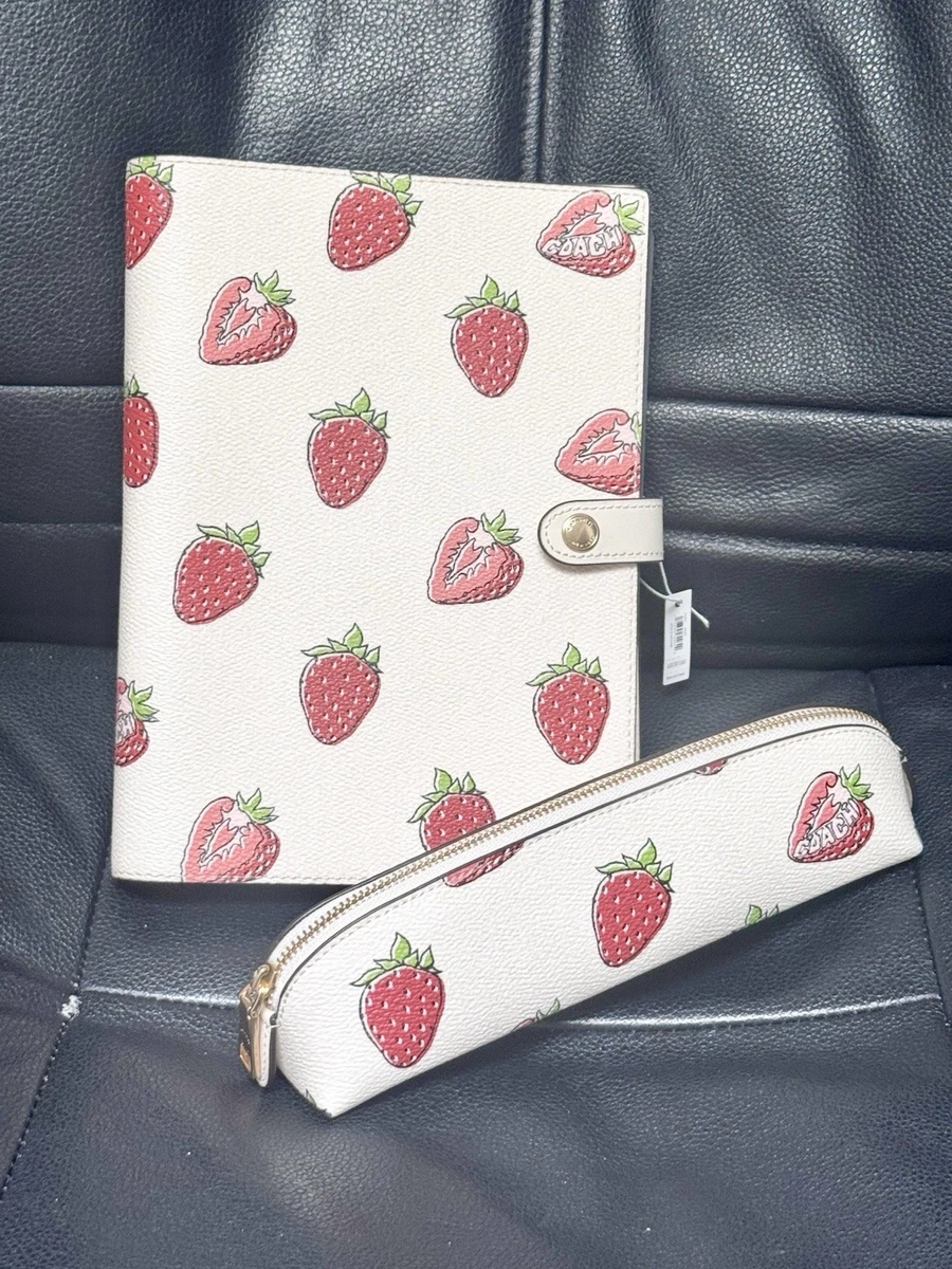 Bundle Set Coach Notebook with Strawberry Print CAO44 & Coach