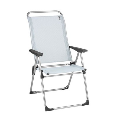 Lafuma Alu Cham Batyline Folding Outdoor Camping Patio Mesh Sling Armchair, Ciel