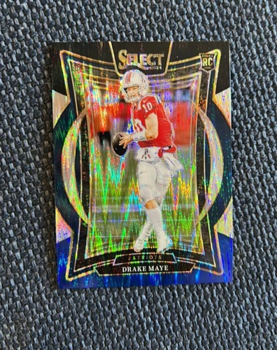 2024 Panini Select - Concourse Drake Maye #27 Black & Blue Shock Prizm (RC