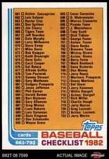 1982 Topps #789 Checklist none 7 - NM