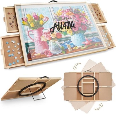 30x22 Large Adjustable 2-in-1 Tilting & Rotating Puzzle Board 1000 Pieces
