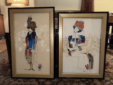 Harry Dunn Signed Original Mixed Media Artwork - 2 Pieces